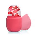 PASNOWFU Ice Roller for Face & Eye, Ice Face Roller to Brighten Skin, Silicone Ice Cube Roller, Reusable Ice Facial Cube, Ice Mold for Face to Calm Skin, Face Massage in Mini and Cute Size(Pink)