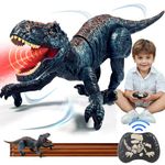 Sunrad Remote Control Dinosaur Toys for Kids 3 4 5 6 7 8+, Electronic RC Robot Dinosaur with Spray & Light & Roar, Realistic Walking T-Rex Toys Birthday Gifts for Boys Girls