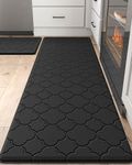 DEXI Kitchen Rugs Anti Fatigue Mats for Floor Cushioned Runner Rug Non Skid Comfort Foam Standing Mat for Office, Sink, 2 Pieces Set 17"x29"+17"x59", Black