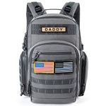 MIRACOL Diaper Bag for Dad, Military Diaper Bag Backpack, Multifunction Diaper Bag with Flag Patch for Men and Women