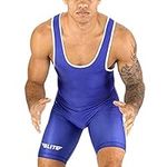 Elite Sports Men’s Wrestling Singlets, Standard Singlet for Men Wrestling Uniform (Blue, Medium)