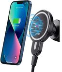 INICIO Mag Safe Magnetic Wireless Car Charger, 15W Fast Charging, 360* Adjustable Air Vent Car Mount Holder Compatible for iPhone 15 14 13 12 11 Series Galaxy S23 S22 Pixel 7 (with Mag Ring, Black)