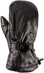 Swany Men's Black Legend Sports Insulated Adjustable Quick-Drying Warm Durable Flexible Leather Winter Mittens, L