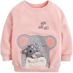 Hongshilian Unisex Kids Cute Cartoon Cotton Sweater Shirt, Pocket & Bear, 6 Years