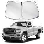 Car Window Sun Shade Front Windshield Custom Fit Compatible with GMC Sierra 1500 2500 3500 SLT, AT4, Denali Pickup 2024 2023 2022 2021 2020 2019 Sunshade Cover Sun Visor Window Protector Accessories