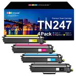 GPC Image Toner Cartridges Replacement for Brother TN247 TN243 Compatible with L3210CW L3230CDW L3270CDW L3710CW L3730CDN L3750CDW L3770CDW L3510CDW L3517CDW L3550CDW(Black Cyan Magenta Yellow,4-Pack)