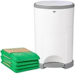 Diaper Dekor Classic Hands-Free Diaper Pail Gift Set | Just Step–Drop–Done | Doesn’t Absorb Odors | Includes 1yr of Refills | Quick Bag Change | 70% Recycled Materials | EKO White