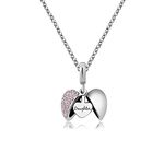 KunBead Jewelry I Love You Daughter Girls Charm Heart 18 inch Pendant Crystal Necklace for Women Girls