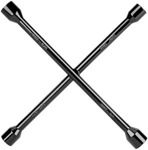 CARTMAN Professional 14 Inch Universal Heavy Duty Lug Wrench 4 Way Tire Iron Wrench, Black