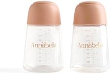 Annabella 140 ml Breastmilk Storage Bottles with Lids, Wide Mouth Breastmilk Collection Bottles, Breastfeeding Storage Bottles, Leak Proof Pumping Storage Bottles for New Moms (Pack of 2)