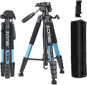 ZOMEi 188 cm Tripod Heavy Duty Tall Tripod Stand, Professional Travel Video Tripod Compatible with DSLR Cameras, Mobile Phones, Projector, Binoculars, Spotting Scope (Blue)