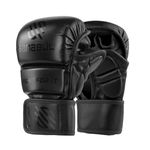 Sanabul Essential 7 oz Sparring MMA Gloves (Allblack, Large/X-Large)