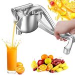 ROMINO Small Hand Press Metal Lime Juicer Machine Aluminium Steel Manual Fruit Squeezer Citrus Orange Juicer Instant Heavy Duty Multipurpose For All Fruits, Ergonomic Handle Design Metal Gap