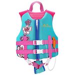 MoKo Swim Vest for Kids 46-77 lbs, Swimming Safety Assistance Children Swimsuit Swimming Training Swimwear Cute Pattern Watersports Swimming Vest for Toddlers Boys Girls, L Size, Lake Blue