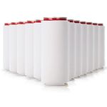 Slim Can Cooler Sleeves 12 Pack - Blank Skinny Can Cooler 12oz Foldable - Neoprene Can Cooler - Slim Can Insulator, Slim Beverage Cooler for Beer & Soda - Sublimation Can Cooler (White)