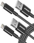 Anker 6 ft Premium Double-Braided Nylon Lightning Cable [2-Pack], Apple MFi Certified for iPhone Chargers, iPhone X/8/8 Plus/7/7 Plus/6/6 Plus/5s, iPad, iPad Mini, and More (Black)