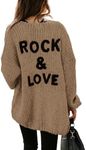 PRETTYGARDEN Women’s Solid Color Long Sleeve Cardigan Casual Soft Knit Sweaters Draped Open Front Cardigan Sweaters Coats (Brown, Small)