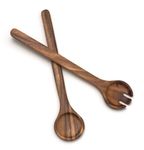 Lipper International Round Salad Servers, Acacia