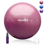 PROIRON Extra Thick Exercise Ball with Postures Shown, Yoga Ball 55cm 65cm 75cm, Anti-Burst Gym Ball, Swiss Ball with Pump for Yoga, Pilates, Fitness