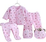 Gilli Shopee Newborn Baby Winter Wear Dress Suit Set 5 Pcs Pack 1-Pyjama 1-Legging 1-Vest 1-Bib 1-Cap 0-3 Months