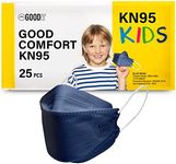 Good Mask Co. Good Comfort Kids’ FFP2 Face Masks, Disposable and Comfortable Face Masks for Kids, Pack of 25, Blue