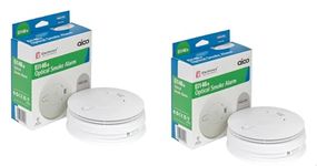 Aico EI146e Set of 2 Mains Hard Wired Smoke Alarms with 9V Battery Back Up , White