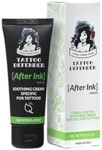 Tattoo Defender - After Ink Nature 50ml - Crema Lenitiva - per La Guarigione dei Nuovi Tatuaggi - con Acido Ialuronico e Burro di Karitè - Senza Petrolatum - Dermatologicamente Testata