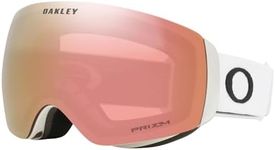 Oakley Flight Deck M Matte Whte w/Prizm Rose Gold Ski Goggles For Men For Women + BUNDLE with Designer iWear Eyewear Kit