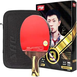 DHS H9006 Table Tennis Paddle 9 Star Pen-Hold Grip Ping Pong Racket Paddle Bat 5+2 AC Carbon Blade with Forehand Hurricane 3 & Backhand Hurricane 8