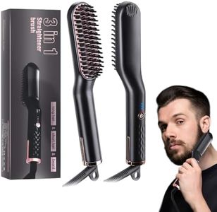 Bartglätter für Männer, 3 in 1 Bart Glätteisen, Elektrische Bart Glättbürste 3 Wärmestufen Verbrühschutzfunktion 3 Heiztemperaturen für Das Styling Von Langem und Kurzem Bart Zuhause und Salon