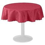 JEMIDI Tablecloth Ornaments Silk Gloss Precious Table Cover Tablecloth 31 Sizes and 7 Colours Dark Red Round 135cm