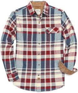 Dubinik® Camisa Franela Hombre Camisas Manga Larga Hombre Camisa Cuadros Hombre Camisa Casual con Botones de Corte Regular