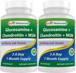 Best Naturals, Glucosamine Chondroitin MSM Supplements, 2600 mg per Serving, 90 Capsules (90 Count (Pack of 2))