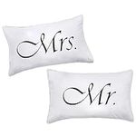 DasyFly 2PCS Mr and Mrs Pillow Case