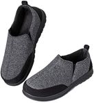 LongBay Men’s Cotton Jersey Memory Foam Slippers Breathable Comfy House Shoes with Non-Slip Indoor Outdoor Rubber Sole(8-9 UK,Black)