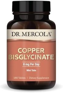 Dr. Mercola Copper Bisglycinate, 90 Servings (180 Tablets), Dietary Supplements, 8 mg Per Day, Mini Tabs, Supports Overall Health, Non GMO