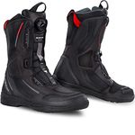 SHIMA STRATO Motorcycle Boots for Men - Vented, Reinforced Lightweight Long Biker Riding Boots with ATOP Fast-Closure System, Ankle Protection, Non-slip Sole, Reflective Panels (Black, 8)