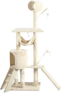 VOUNOT Árbol Rascadores para Gatos Grande con Plataformas y Refugios, XXL 154cm, Beige