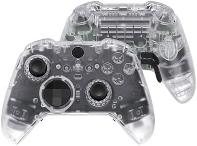 eXtremeRate Full Set Shell Buttons for Xbox One Elite Series 2 Controller, Clear Replacement Faceplate Back Plate Bottom Shell Case with Buttons for Xbox Elite Series 2 Core Controller - Model 1797