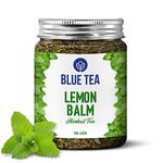 BLUE TEA - Lemon Balm Tea - 50gm Tea Bag - Plant Based | SUPER ANTIOXIDANT | Leaf Based - Caffeine Free - Vegan - Gluten Free - Non-GMO - Non-Bitter - Relaxing - Refreshing | Tin Pack