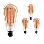 CROWN LED 3X Edison Light Bulb E27 Socket | Dimmable, 4 W, 2000 K Warm White, 230 V, EL10 | Antique Filament Lighting in Retro Vintage Industrial Look | EU Energy Class: G