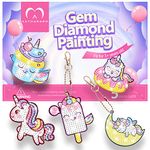 MATHARAGO Diamond Painting Kits - 5D Big Gems - Unicorn Diamond Painting Keychains - Arts and Crafts for Kids Ages 6-8-12 - Diamond Art Keychains Stickers for Girls Gifts Party Ideas