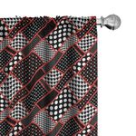 Ambesonne Shapes Curtains, Geometric Rectangle Frames Retro Patterns Polka Dots and Houndstooth, Window Treatments 2 Panel Set for Living Room Bedroom, Pair of - 28" x 84", Scarlet White