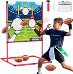 HYES Football Toss Game with 4 Inflatable Footballs, Throwing Target Game, Football Target Practice for Kids, Indoor Outdoor Backyard Yard Football Sports Toys Gifts for Boys Girls