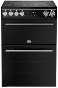 Belling 60cm wide Double Oven BEL FSA VISION 60Ei Electric Cooker with Induction Hob - Black/Silver Steel - A Rated