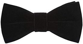 Mens Velvet Bow Tie Solid Color Formal Tuxedo Banquet Bowtie Pre-Tied Bow Tie, Black