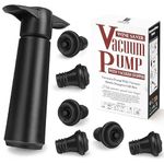 Zidanventures Wine Bottle Vacuum Pump Set with 6 Reusable Stoppers – Wine Saver Pump for Keeping Wine Fresh, Airtight Bottle Sealer for Red & White Wine Preservation