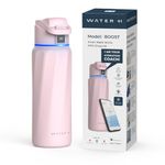 WATERH BOOST Smart Water Bottle with Reminder to Drink Water & Water Tracker Bottle - Double Wall Vacuum Insulated Water Bottle Stainless Steel, Wide Mouth 32 oz Water Bottles, Ideal for Gift - Pink