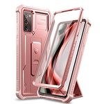 Dexnor for Samsung Note 20 Case, [Built in Screen Protector and Kickstand] Heavy Duty Military Grade Protection Shockproof Protective Cover for Samsung Note 20 - Pink