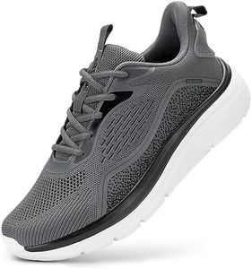 FitVille Extra Wide Running Shoes Men's Walking Shoes Breathable Sports Shoes Cushioning Road Running Shoes Comfortable Jogging Shoes Lightweight Non-Slip Trainers, Darkgray, 9.5 AU